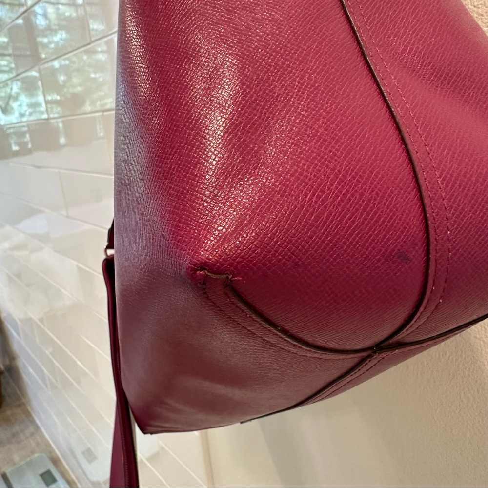 Coach Reversible City Tote In Signature Canvas  Dark Brown and Magenta - Picture 10 of 16
